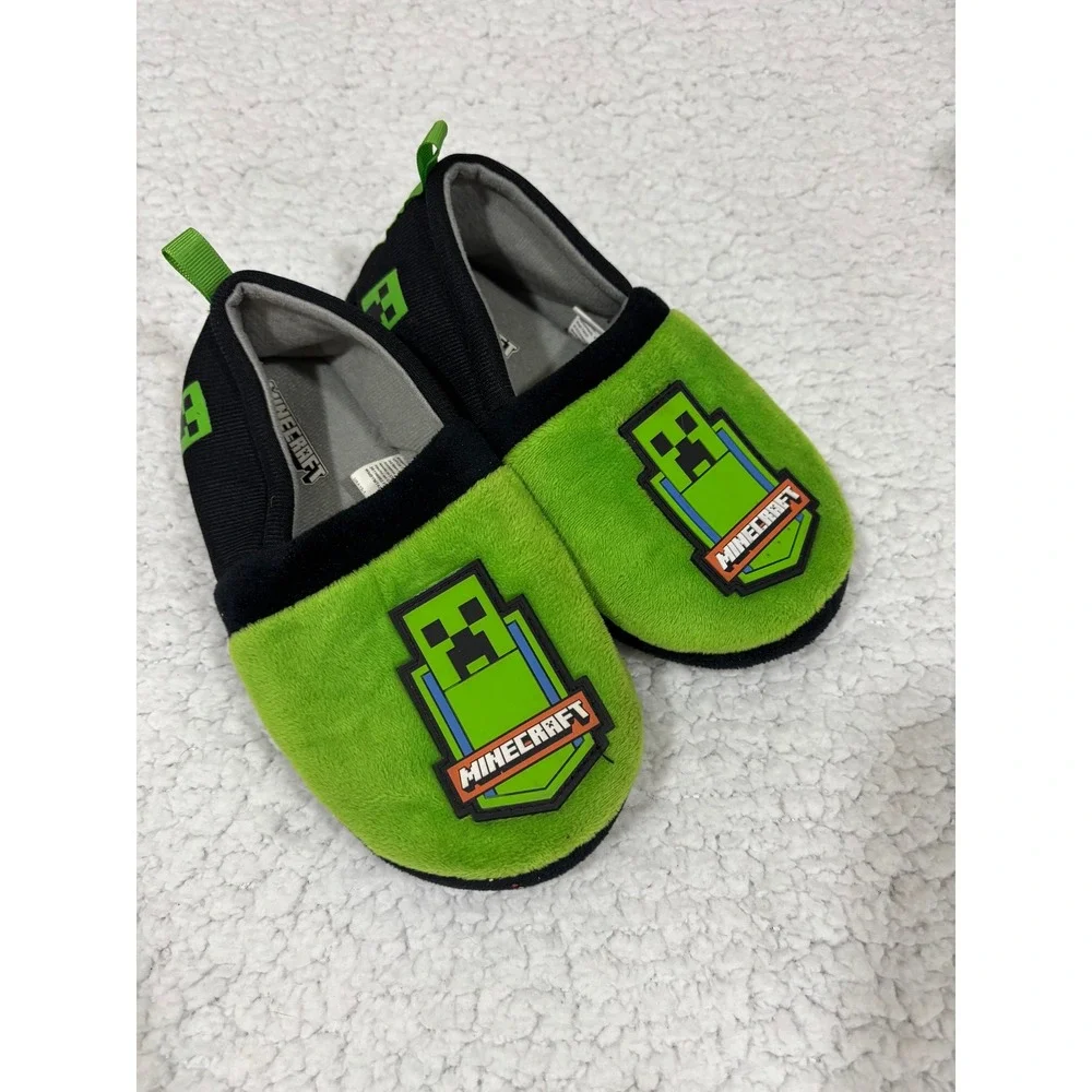 The Children's Place 1 Brown Loafers & Minecraft Slippers Bundle Preppy Casual